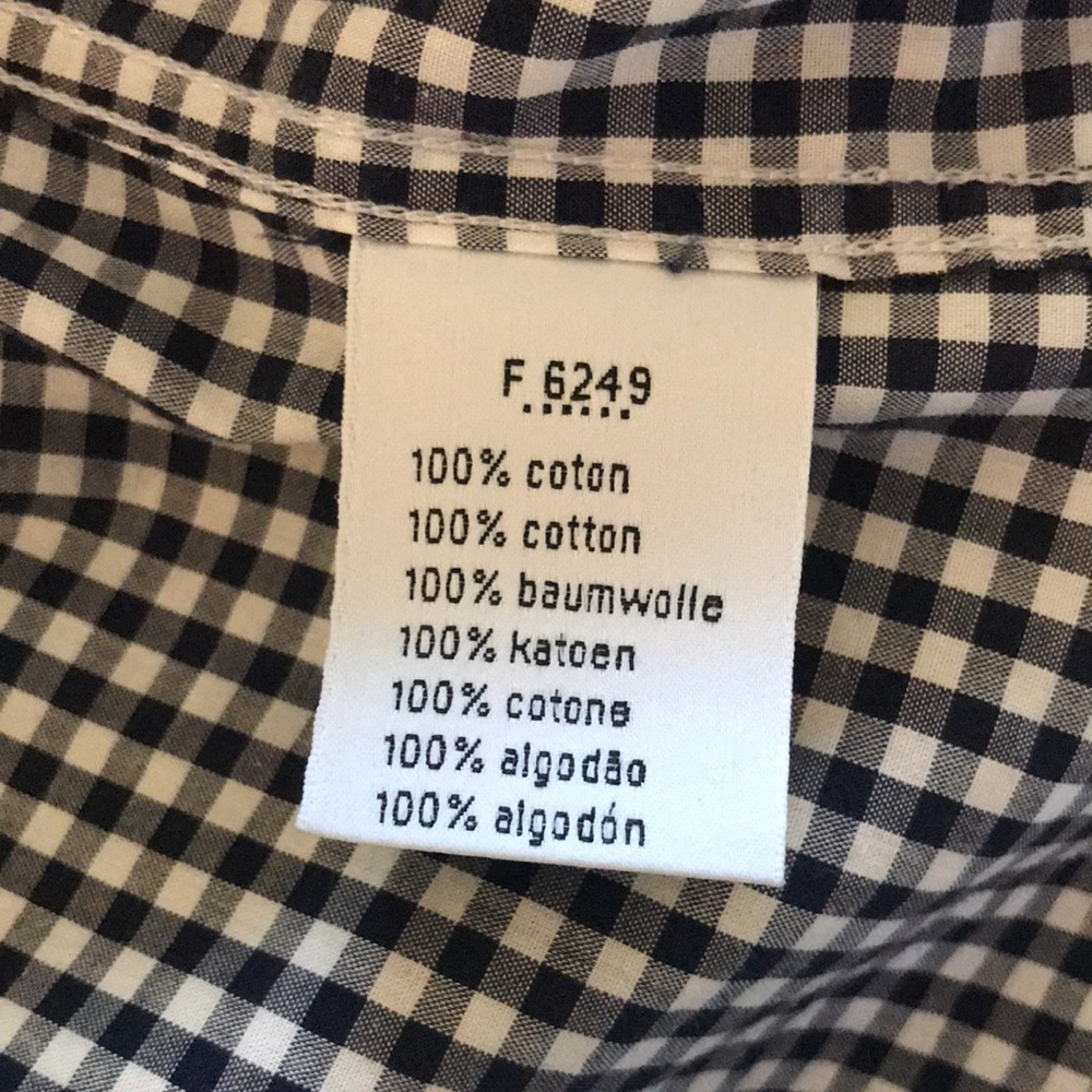 Men's Regular Fit Gingham Cotton Poplin Shirt, 38 - Picture 4 of 7